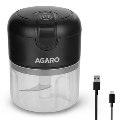 AGARO Elite Rechargeable Mini Electric Chopper, Food Grade Bowl, Stainless Steel Blades